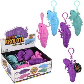 Rhode Island Novelty 4" Wiggle Sensory Axolotl Backpack Clip 12ct