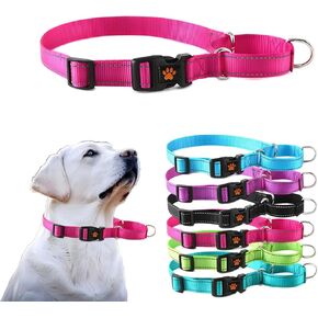 Martingale Collar for Small Dogs, Reflective Dog Collar with Quick Release Buckle No-Pull Dog Collars Adjustable for Small Medium Large Dogs,Black,S