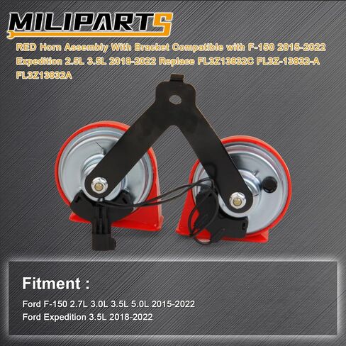 RED Horn Assembly With Bracket Compatible with F-150 2015-2022 Expedition 2.5L 3.5L 2018-2022 Replace FL3Z13832C FL3Z-13832-A FL3Z13832A in Saudi Arabia