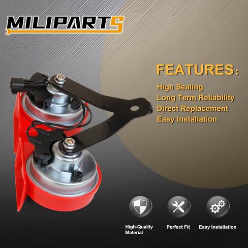 RED Horn Assembly With Bracket Compatible with F-150 2015-2022 Expedition 2.5L 3.5L 2018-2022 Replace FL3Z13832C FL3Z-13832-A FL3Z13832A in Saudi Arabia
