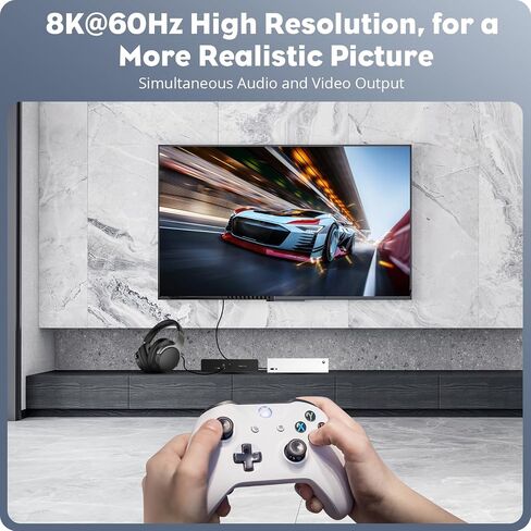 مقسم مستخرج الصوت HDMI 8K@60 هرتز، محول الصوت HDMI إلى HDMI + صوت HDMI 7.1CH + Toslink SPDIF البصري + محوري + مقبس صوت 3.5 مم، يدعم HDMI 2.1، HDCP 2.3، Dolby، DTS، HDR10 in Kuwait