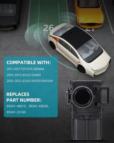 LLPTA جديد 4 قطع PDC ممتص الصدمات للمساعدة في ركن السيارة، أجهزة استشعار احتياطية للرادار العكسي، مجموعة استبدال متوافقة مع 11-17 سيينا 10-13 GX460 10-12 RX350 RX450h in Kuwait