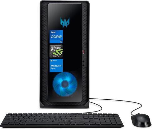 كمبيوتر محمول برجي للألعاب من acer Predator، Intel Core i7-13700F، NVIDIA GeForce RTX 3070، ذاكرة الوصول العشوائي DDR5 سعة 32 جيجابايت، 1 تيرابايت SSD، لوحة مفاتيح سلكية & M، DP، HDMI، Wi-Fi 6، Windows 11 Home in Saudi Arabia