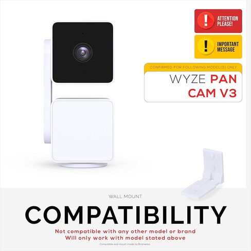 Drill Free Wall Mount for Wyze Pan V3 Camera, Easy to Install, No Mess, Strong VHB Holder with Screw in Option in Saudi Arabia