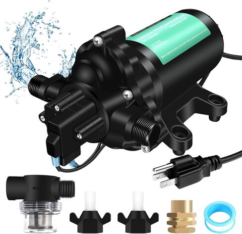 2088-594-154، مضخة مياه Rv، مضخة مياه غشائية 115V-3GPM-45PSI، ذاتية التحضير حتى 6 أقدام، مضخة مياه مع مفتاح ضغط ومصفاة، مناسبة للمركبات الترفيهية والحديقة والتخييم in Kuwait