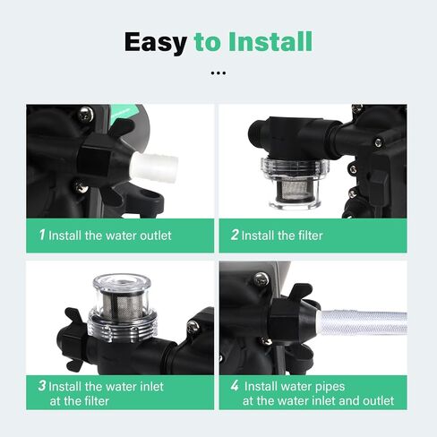 2088-594-154، مضخة مياه Rv، مضخة مياه غشائية 115V-3GPM-45PSI، ذاتية التحضير حتى 6 أقدام، مضخة مياه مع مفتاح ضغط ومصفاة، مناسبة للمركبات الترفيهية والحديقة والتخييم in Kuwait