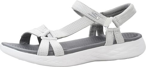 Skechers Women's On-The-Go 600-Brilliancy Sport Sandal, White/Grey, 6 M US in Saudi Arabia
