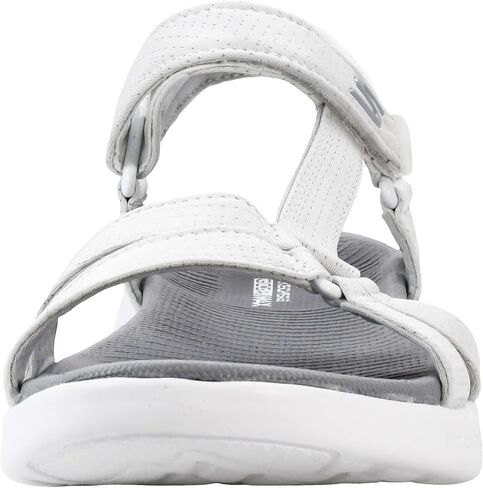 Skechers Women's On-The-Go 600-Brilliancy Sport Sandal, White/Grey, 6 M US in Saudi Arabia