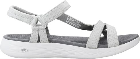 Skechers Women's On-The-Go 600-Brilliancy Sport Sandal, White/Grey, 6 M US in Saudi Arabia