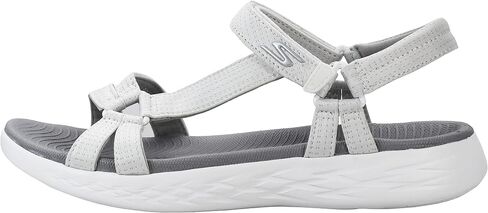 Skechers Women's On-The-Go 600-Brilliancy Sport Sandal, White/Grey, 6 M US in Saudi Arabia