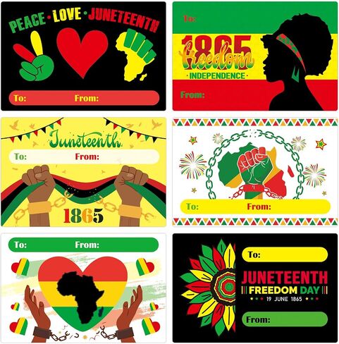 180 قطعة من ملصقات بطاقات هدايا يوم الحرية Juneteenth يوم 19 يونيو من وإلى علامات الأسماء للتغليف - هدايا عيد الاستقلال الأمريكي الأفريقي، ملصقات هدايا ذاتية اللصق، عبوات مغلفات، أختام، 3 بوصة × 2 بوصة in Kuwait