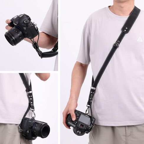 Padwa Lifestyle Dark Brown Single Camera Harness Strap for One Camera - Professional Single Full Grain Leather Cowhide Camera Harness,Quick Release Gear DSLR Camera Straps for Photographers in Kuwait