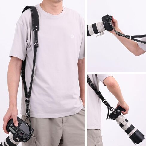 Padwa Lifestyle Dark Brown Single Camera Harness Strap for One Camera - Professional Single Full Grain Leather Cowhide Camera Harness,Quick Release Gear DSLR Camera Straps for Photographers in Kuwait