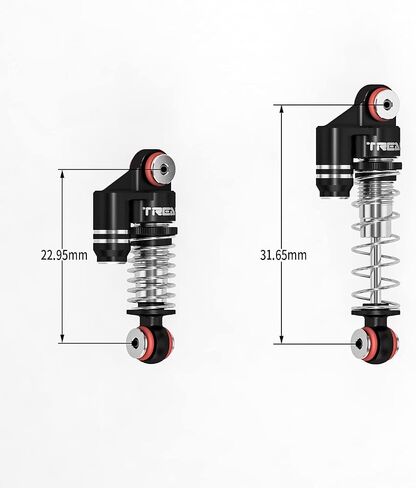 صدمات ألومنيوم Treal SCX24 ملولبة (4P) 32 مم للشاحنة المحورية SCX24 Deadbolt Betty C10 Gladiator Bronco 1/24 (أرجواني) in Saudi Arabia