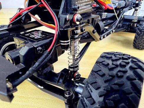 صدمات ألومنيوم Treal SCX24 ملولبة (4P) 32 مم للشاحنة المحورية SCX24 Deadbolt Betty C10 Gladiator Bronco 1/24 (أرجواني) in Saudi Arabia