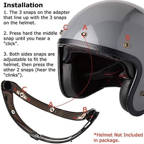 Universal 3-Snap Bubble Helmet Visor Motorcycle Face Flip Up Wind Shield Lens (Yellow Gradient) in Saudi Arabia