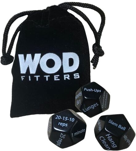 WODFitters Workout Dice Set of 3 Durable Fitness Dice Provides Unlimited Combination of Constantly Varied Exercises for Fun Home or Gym Workouts. Great Stocking Stuffer Gift for Men Women in Saudi Arabia
