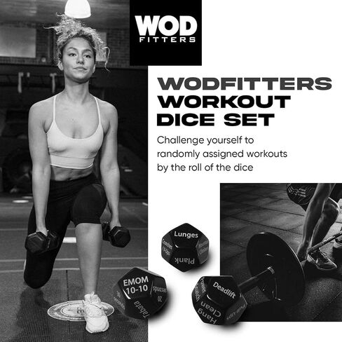 WODFitters Workout Dice Set of 3 Durable Fitness Dice Provides Unlimited Combination of Constantly Varied Exercises for Fun Home or Gym Workouts. Great Stocking Stuffer Gift for Men Women in Saudi Arabia