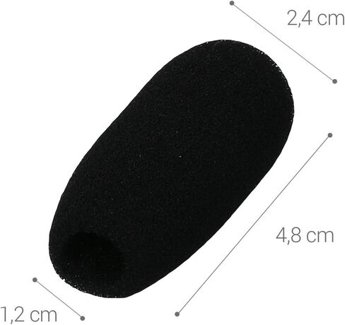kwmobile Microphone Foam Covers (Set of 5) - 1.8x0.9x0.5 inches (4.8x2.4x1.2 cm) Windscreen Protective Pop Filter Pack for Microphones - Black in Saudi Arabia