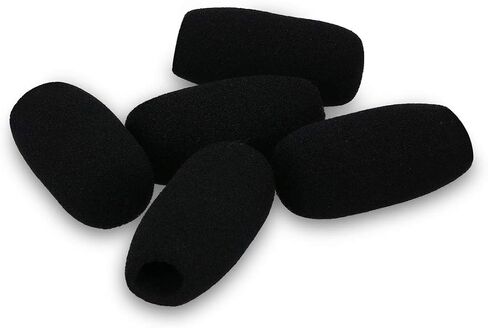 kwmobile Microphone Foam Covers (Set of 5) - 1.8x0.9x0.5 inches (4.8x2.4x1.2 cm) Windscreen Protective Pop Filter Pack for Microphones - Black in Saudi Arabia