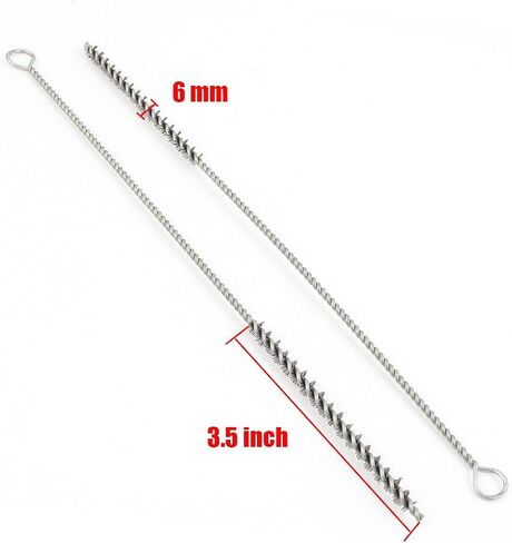 YXQ Tube Wire Brush Stainless Steel Bottle 6mmx10.2inch Long-Handle Stiff Bristle Cleaning 6Pcs in Saudi Arabia