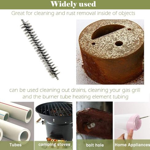 YXQ Tube Wire Brush Stainless Steel Bottle 6mmx10.2inch Long-Handle Stiff Bristle Cleaning 6Pcs in Saudi Arabia