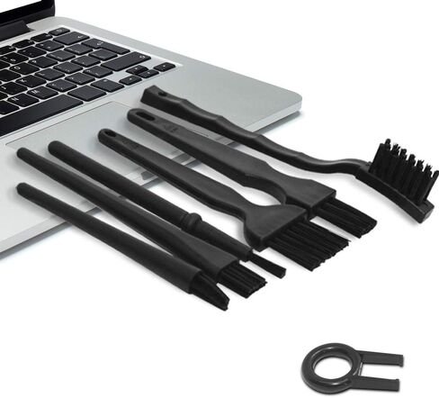 مقبض بلاستيكي فرش مضادة للكهرباء الساكنة، فرش تنظيف نايلون محمولة من سونكو وملاقط لوحة مفاتيح وفرشاة خشبية لمسح القماش مجموعة فرش تنظيف لوحة مفاتيح الكمبيوتر (مجموعة من 16) in Kuwait