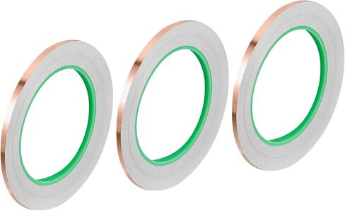 PATIKIL 3 Pcs Copper Foil Tape 0.12 Inch x 82 Feet 0.05mm Thick Double Sided Conductive Adhesive EMI Shielding for Electronics, Circuits, Grounding in Saudi Arabia