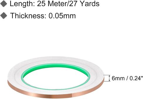 PATIKIL 3 Pcs Copper Foil Tape 0.12 Inch x 82 Feet 0.05mm Thick Double Sided Conductive Adhesive EMI Shielding for Electronics, Circuits, Grounding in Saudi Arabia
