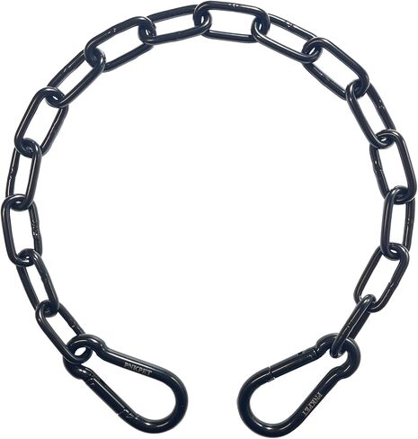 PNKPET 304 Stainless Steel Gate Chain 24" x 5/32" - Chain Link Gate Latch for Outdoor Fence & Livestock - Safety Hanging Metal Chain with 2 M7 Carabiners - Black (1 Pack) in Saudi Arabia