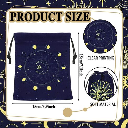 Paterr 16 Pcs Tarot Card Bag Velvet Storage Bag Vintage Tarot Rune Bag Dice Bag Tarot Velvet Pouches with Drawstrings Jewelry Pouch for Tarot Enthusiasts, 7.1 x 5.9 Inch (Classic Style) in Saudi Arabia