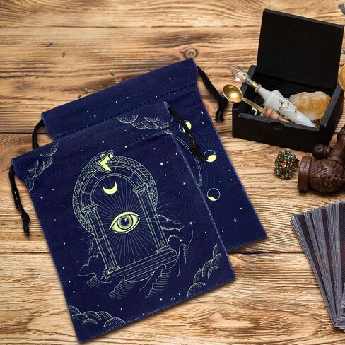 Paterr 16 Pcs Tarot Card Bag Velvet Storage Bag Vintage Tarot Rune Bag Dice Bag Tarot Velvet Pouches with Drawstrings Jewelry Pouch for Tarot Enthusiasts, 7.1 x 5.9 Inch (Classic Style) in Saudi Arabia