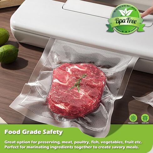 Vacuum Sealer Bags for Food, 6" x 10" Freezer Storage Bags BPA Free Great for Vac Storage or Sous Vide, Heavy-Duty Pre-Cut Bag Work with Any Types Vacuum Sealer -100 Bags in Saudi Arabia