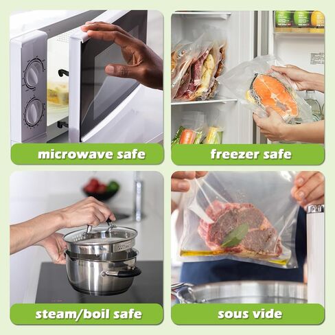 Vacuum Sealer Bags for Food, 6" x 10" Freezer Storage Bags BPA Free Great for Vac Storage or Sous Vide, Heavy-Duty Pre-Cut Bag Work with Any Types Vacuum Sealer -100 Bags in Saudi Arabia