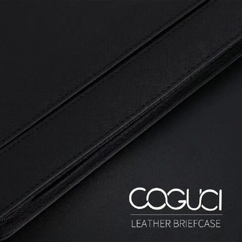 COGUCI Black Protective 13.3 Inch Tablet Sleeve with ZipperedPortfolio Folder PU Leather Padfolio for Men, Resume Portfolio Folder, Elastic Cord, Document Sleeve, Letter Size Clipboard in Saudi Arabia