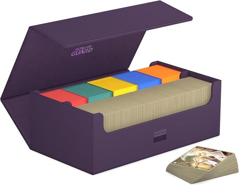 Ultimate Guard Arkhive 800+، حافظة سطح السفينة لـ 800 بطاقة TCG مزدوجة الأكمام، أرجواني، متوافق مع الصخور، إغلاق مغناطيسي وبطانة داخلية من الألياف الدقيقة... in Kuwait