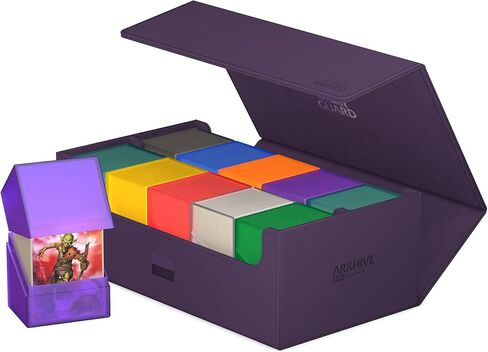 Ultimate Guard Arkhive 800+، حافظة سطح السفينة لـ 800 بطاقة TCG مزدوجة الأكمام، أرجواني، متوافق مع الصخور، إغلاق مغناطيسي وبطانة داخلية من الألياف الدقيقة... in Kuwait