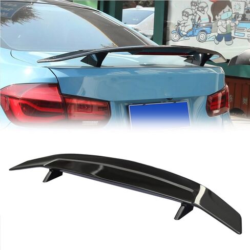 جناح خلفي عالمي GT سبويلر مقاس 52.3 بوصة مناسب لنمط JDM للسباق من بلاستيك ABS لصندوق السيارة مقاوم للأشعة فوق البنفسجية، أسود لامع in Kuwait