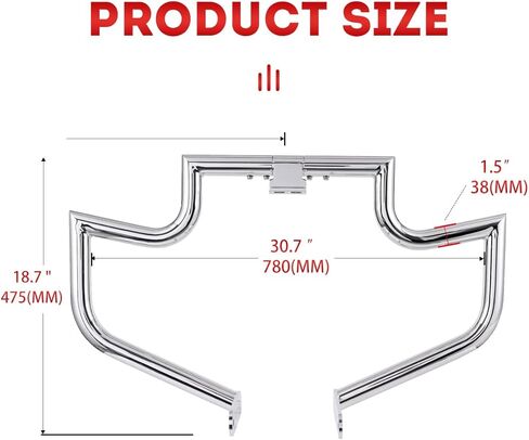 1.5" Crash Bar Engine Guard Highway Freeway Bar for Harley Sportster XL XLH 883 1100 1200 Custom Deluxe Hugger Sport (Matte Black) in Kuwait