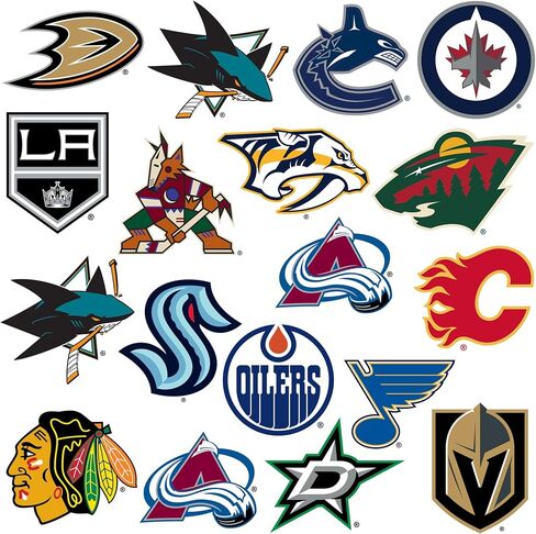 مجموعة متنوعة من ملصقات الفينيل الفاخرة الكبيرة 50 قطعة من NHL Western Conference Hockey - كمبيوتر محمول، زجاجة مياه، سجل القصاصات، الكمبيوتر اللوحي، لوح التزلج، داخلي/خارجي - مجموعة من 50 قطعة in Saudi Arabia