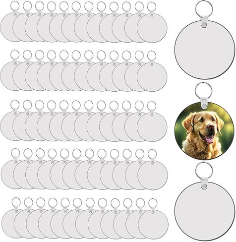 AiDiYGECO 240 pcs sublimation keychain blanks Round 80 pcs MDF Double Side Heat Transfer sublimation blanks products wholesale sublimation key chains (round) in Saudi Arabia