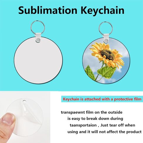AiDiYGECO 240 pcs sublimation keychain blanks Round 80 pcs MDF Double Side Heat Transfer sublimation blanks products wholesale sublimation key chains (round) in Saudi Arabia