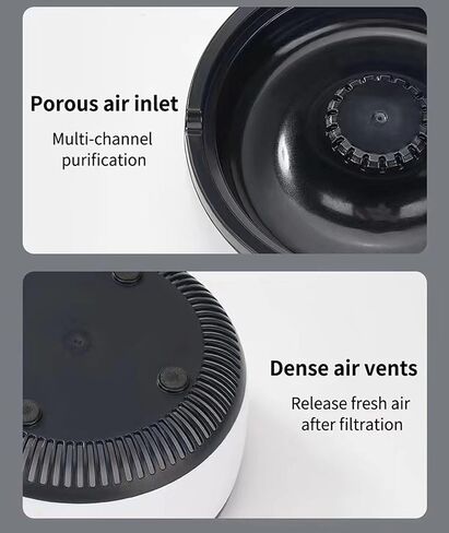 منفضة سجائر متعددة الوظائف بدون دخان للسجائر في الأماكن المغلقة، 2 في 1 منقي هواء ذكي لسطح المكتب USB قابل لإعادة الشحن منفضة سجائر كهربائية للمنزل والسيارة والمكتب (رمادي) in Kuwait