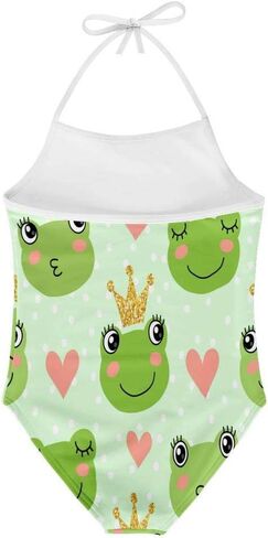 KiuLoam Cute Frogs and Crowns Girls One-Piece Swimsuit Quick Dry Beach Swim Bathing Suit for 3-8 Years Little Girls in Saudi Arabia