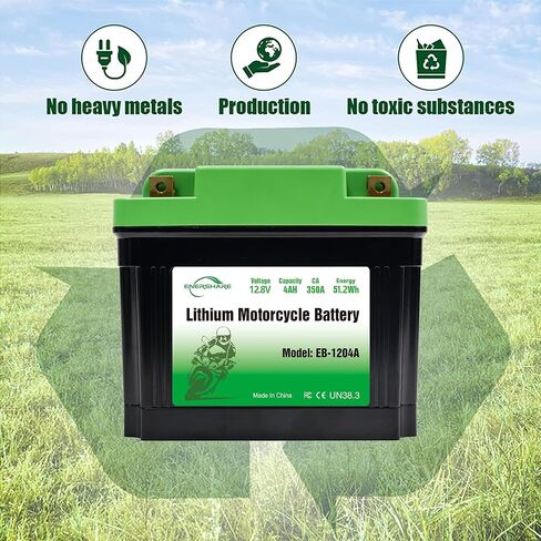Enershare Lithium Motorcycle Battery,110cca Lightweight 12.8V 4AH Powersport Battery with Screen, for Motorcycle,ATV,UTV,PWC,Scooter,Jet Ski,Quad, 4 Wheeler,Lawn Mower,Tractor,Scooter in Kuwait