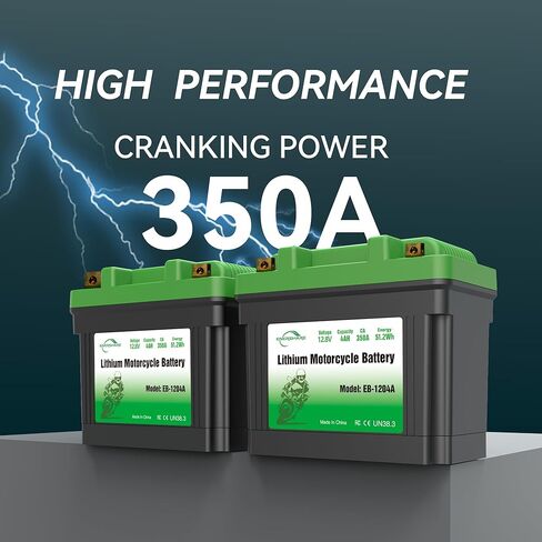 Enershare Lithium Motorcycle Battery,110cca Lightweight 12.8V 4AH Powersport Battery with Screen, for Motorcycle,ATV,UTV,PWC,Scooter,Jet Ski,Quad, 4 Wheeler,Lawn Mower,Tractor,Scooter in Kuwait