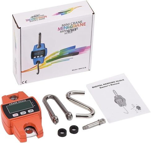 مقياس الرافعة الرقمي 300 كجم/660 رطل، ميزان صيد إلكتروني صغير محمول باليد، الصيد، وزن أمتعة السفر، وزن المزرعة، هدية الأب، مقياس الرافعة الصناعية (برتقالي ساطع) in Kuwait