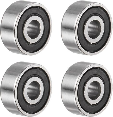 uxcell 4pcs 623-2RS Deep Groove Ball Bearings, Chrome Steel Z3 Double Rubber Sealed Bearing 3mm x 10mm x 4mm in Saudi Arabia