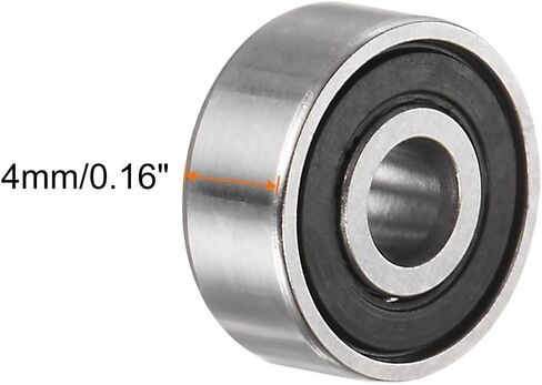 uxcell 4pcs 623-2RS Deep Groove Ball Bearings, Chrome Steel Z3 Double Rubber Sealed Bearing 3mm x 10mm x 4mm in Saudi Arabia