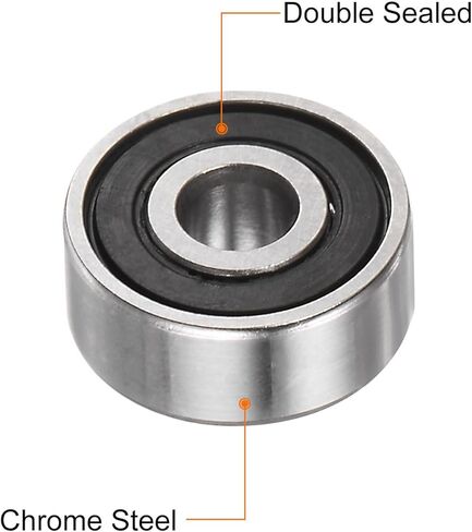uxcell 4pcs 623-2RS Deep Groove Ball Bearings, Chrome Steel Z3 Double Rubber Sealed Bearing 3mm x 10mm x 4mm in Saudi Arabia